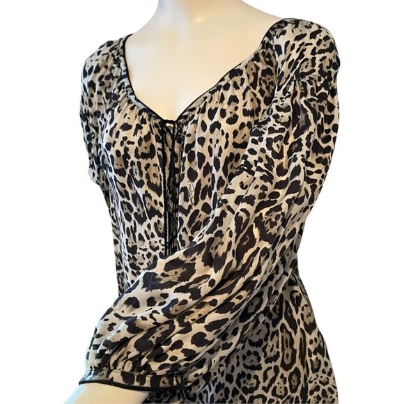 Roberto Cavalli Silk Peasant Blouse Size IT44 US 8-10 Never Worn - Picture 2 of 9